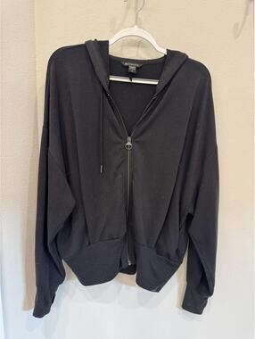 Athleta Black Zip-Up Hoodie Large